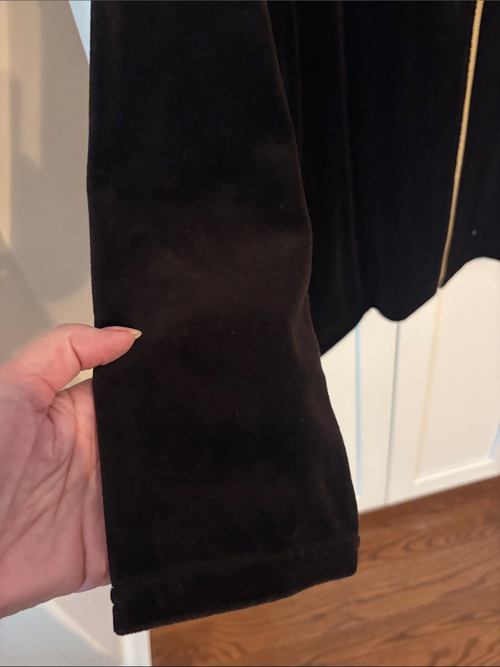 Chico's Black Velour Zip Jacket with Bead Embellishment - Picture 5 of 9